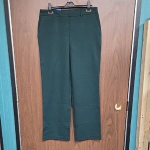 Hilary Radley Size 10 Forest Green High Waisted Pull On Straight Trouser Pant